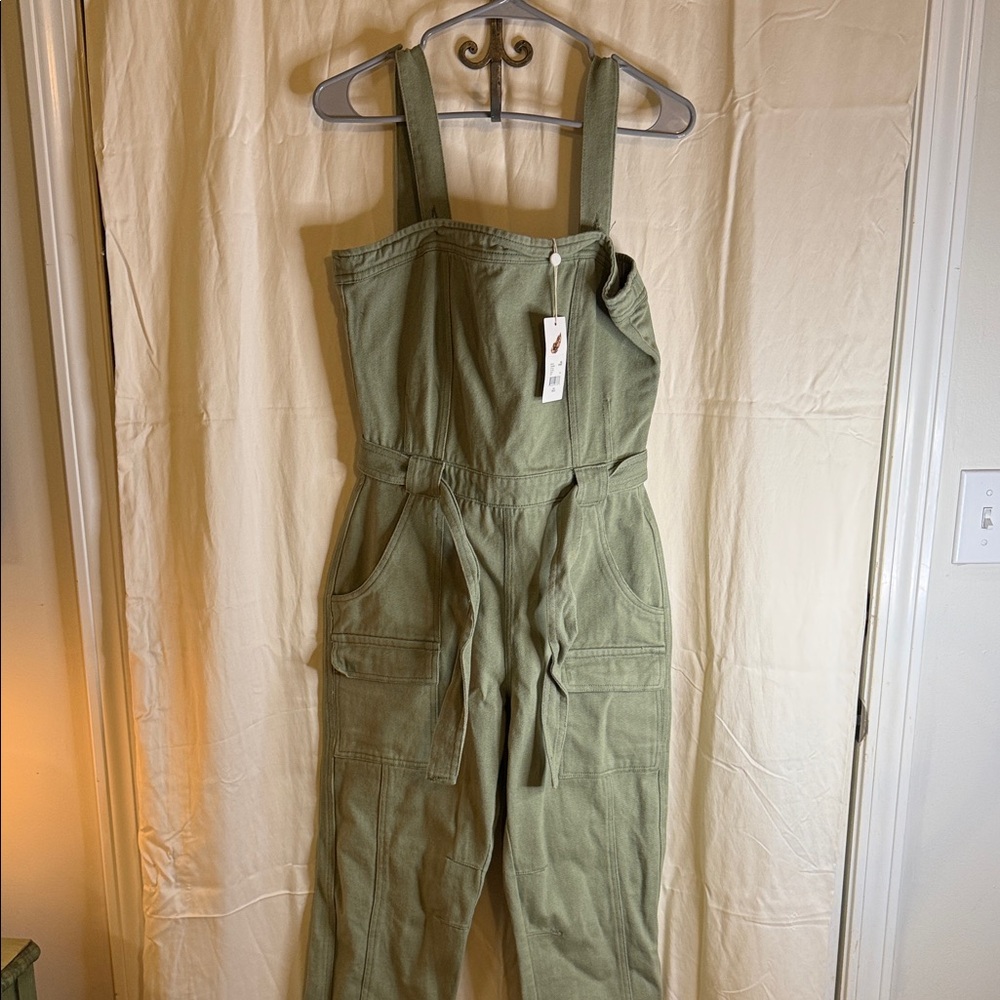 Chelsea & Violet Olive Green Utility Jumpsuit